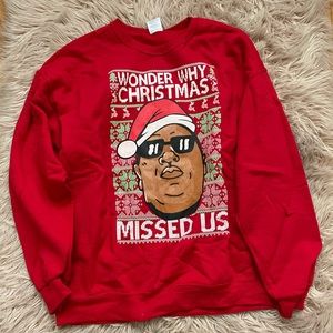 Biggie: Wonder Why Christmas Missed Us, XL, “Ugly Christmas Sweatshirt”.